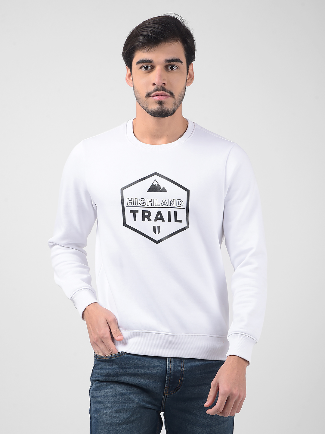 Numero Uno Men Typography White Sweat Shirt